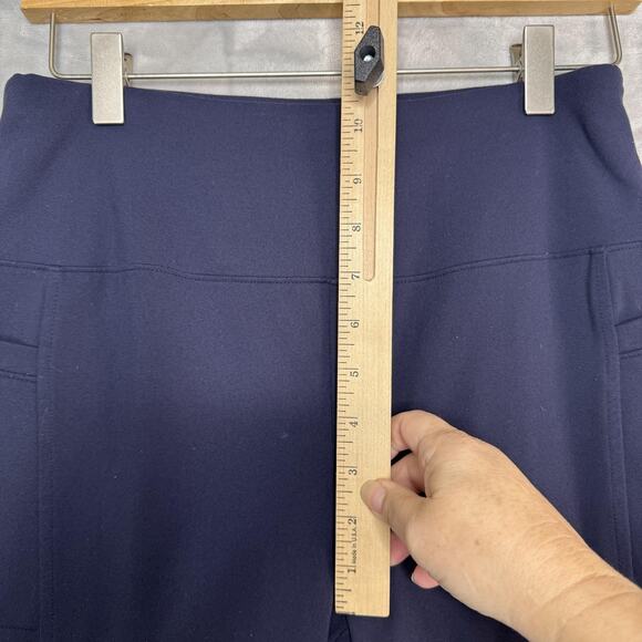 T by Talbots Leggings Womens Medium Petite Navy High Rise Side Pockets Athletic - Picture 11 of 11